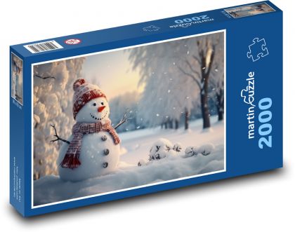 Snowman and snow - Puzzle 2000 pieces, size 90x60 cm 