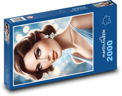 Portrét ženy s krásnymi vlasmi - Puzzle 2000 dielikov, rozmer 90x60 cm 
