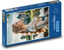 Žena u jezera Puzzle 2000 dílků - 90 x 60 cm