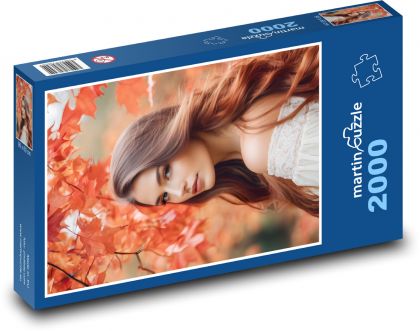 Jesenná žena - Puzzle 2000 dielikov, rozmer 90x60 cm 
