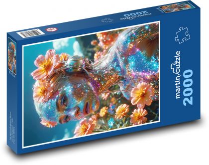 Frau - Fantasie, Blumen - Puzzle - 2000 Teile