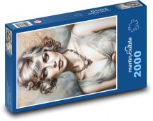 Žena - modelka, portrét Puzzle 2000 dílků - 90 x 60 cm