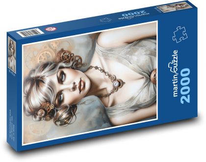 Žena - modelka, portrét - Puzzle 2000 dílků, rozměr 90x60 cm