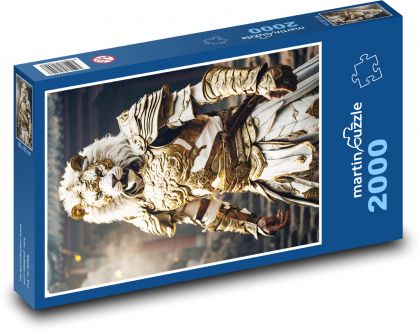 Lev - brnenie, človeče - Puzzle 2000 dielikov, rozmer 90x60 cm 