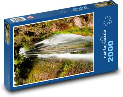 Vodopád - hora, príroda - Puzzle 2000 dielikov, rozmer 90x60 cm 