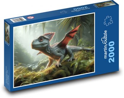 Mimozemský drak v lese - Puzzle 2000 dielikov, rozmer 90x60 cm 