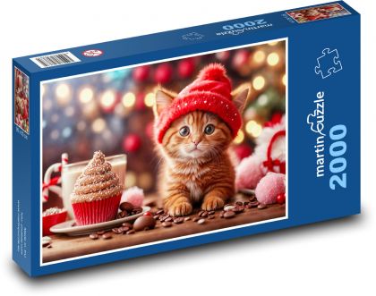Kotě má oslavu narozenin - Puzzle 2000 dílků, rozměr 90x60 cm