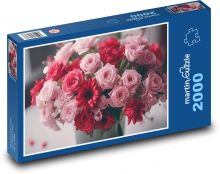 Różowe kwiaty urodzinowe Puzzle 2000 elementów - 90x60 cm
