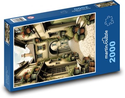 Flowers on the street in the city - Puzzle 2000 pieces, size 90x60 cm 