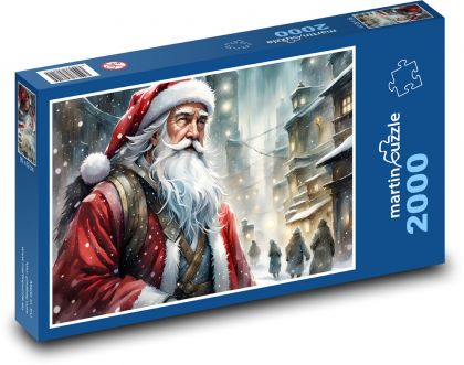 Vianočný ježko na ulici - Puzzle 2000 dielikov, rozmer 90x60 cm 