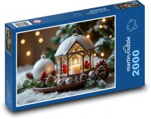 Hořící vánoční svíčka Puzzle 2000 - 90x60 cm