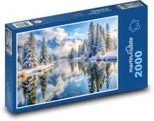 Zasněžená zimní krajina Puzzle 2000 dílků - 90 x 60 cm
