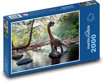 Dinozaur w rzece - Puzzle 2000 elementów, rozmiar 90x60 cm