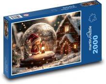 Schneeball- und Lebkuchenhaus Puzzle 2000 Teile - 90 x 60 cm