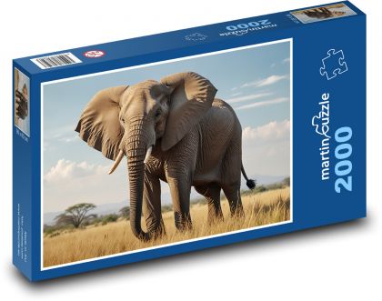 Slon v přírodě - puzzle 2000 dílků