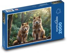 Vlci v lese Puzzle 2000 dielikov - 90 x 60 cm