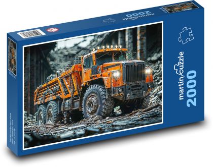 Nákladní auto v lese - puzzle 2000 dílků