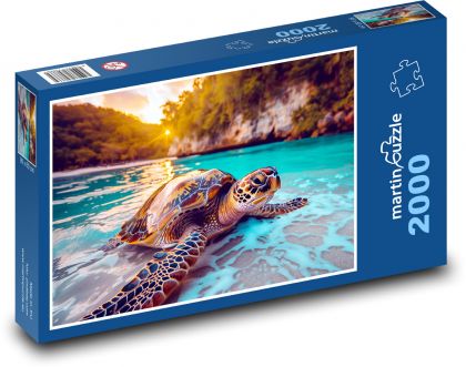 Meeresschildkröte am Strand - Puzzle - 2000 Teile