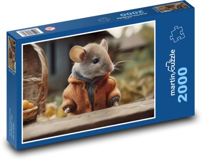 Myška v svetri - Puzzle 2000 dielikov, rozmer 90x60 cm 