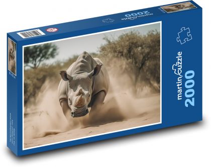 Laufnashorn-Savanne - Puzzle - 2000 Teile