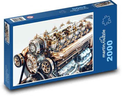 Ozubené kolesá v motore - Puzzle 2000 dielikov, rozmer 90x60 cm 