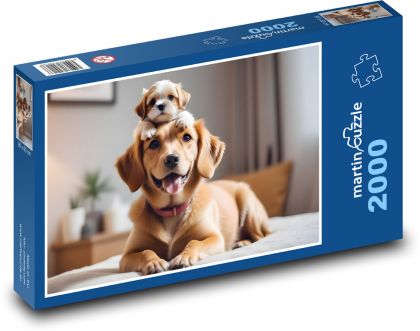 Roztomilé šteniatko s mamou - Puzzle 2000 dielikov, rozmer 90x60 cm 