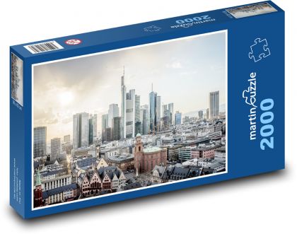 Frankfurt nad Menem, Niemcy, drapacze chmur - Puzzle 2000 elementów, rozmiar 90x60 cm