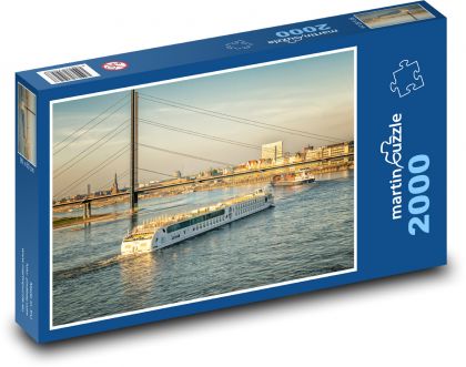 Boat on the Rhine River - Puzzle 2000 pieces, size 90x60 cm 