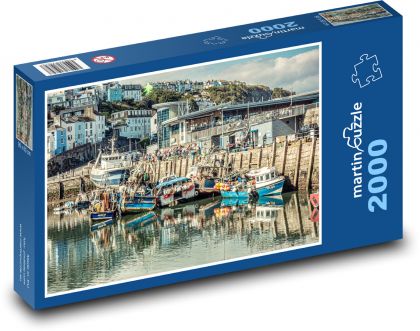 Rybárske lode v prístave - Puzzle 2000 dielikov, rozmer 90x60 cm 