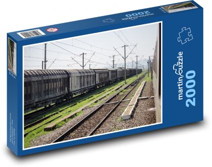 Kolejowy pociąg towarowy - Puzzle 2000 elementów, rozmiar 90x60 cm