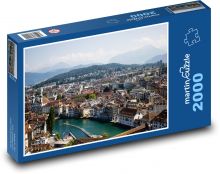 Švýcarsko - řeka Puzzle 2000 dílků - 90 x 60 cm
