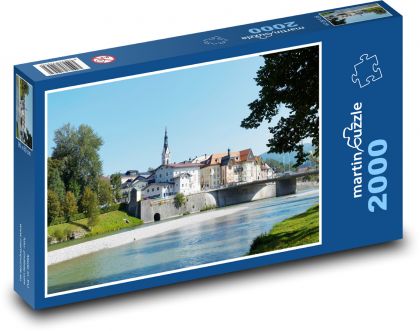Most - řeka Isar - puzzle 2000 dílků