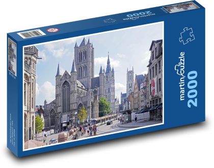 Mesto - katedrála - Puzzle 2000 dielikov, rozmer 90x60 cm 