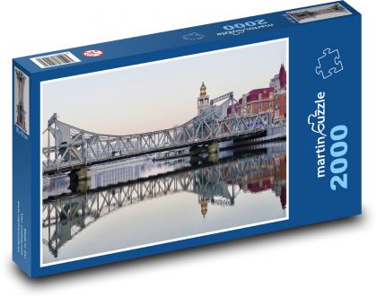 Stahlbrücke - Fluss - Puzzle - 2000 Teile