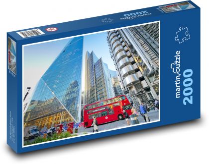 Londýn - Červený autobus, Anglie - puzzle 2000 dílků