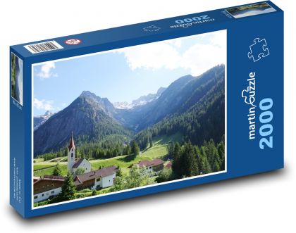 Kostel - hory - puzzle 2000 dílků