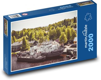 Dampfschiff auf dem Fluss - Puzzle - 2000 Teile