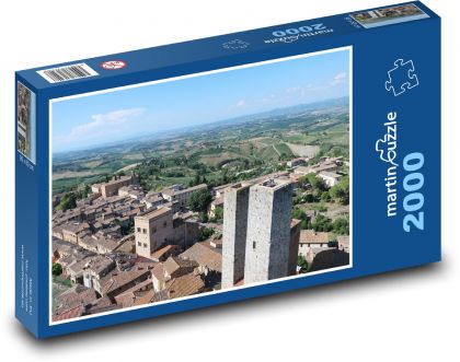 San Gimignano - Toskánsko, Itálie - Puzzle 2000 dílků, rozměr 90x60 cm