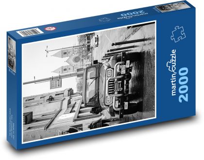 Terénne auto - kostol - Puzzle 2000 dielikov, rozmer 90x60 cm 