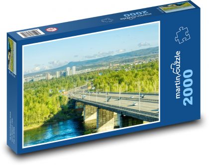City - bridge, nature - Puzzle 2000 pieces, size 90x60 cm 