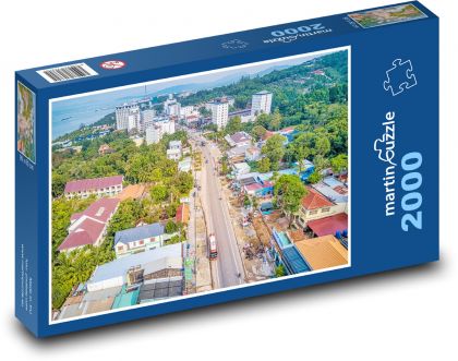 Vietnam - budovy - Puzzle 2000 dielikov, rozmer 90x60 cm 