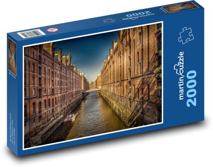 Speicherstadt - Hamburg, Nemecko - Puzzle 2000 dielikov, rozmer 90x60 cm 