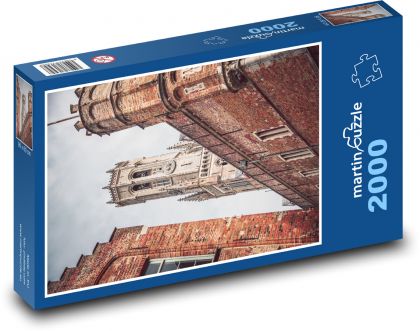 Bruggy - zvonice, Belgie - Puzzle 2000 dílků, rozměr 90x60 cm