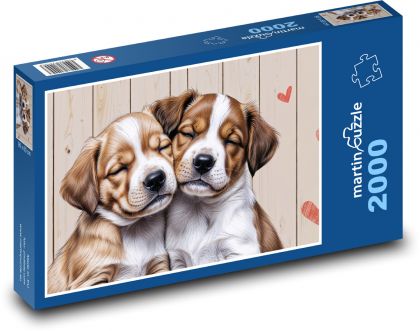 Štěňata - psi, mazlíčci - Puzzle 2000 dílků, rozměr 90x60 cm