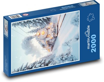 Bahn - verschneite Landschaft, Natur - Puzzle - 2000 Teile