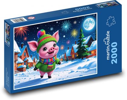 Glückliches Schweinchen - Puzzle - 2000 Teile