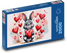 Valentýnský den - zajíc Puzzle 2000 dílků - 90 x 60 cm