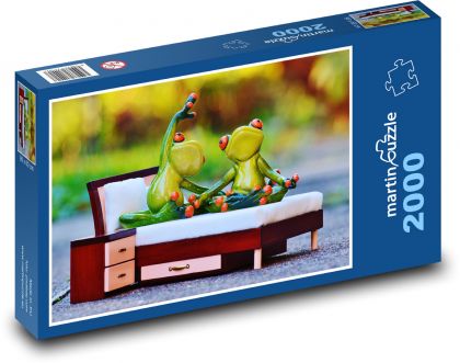 Frogs on the bed - Puzzle 2000 pieces, size 90x60 cm 