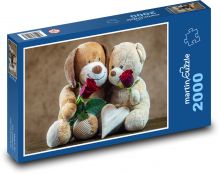 Plyšoví medvídci s růžemi Puzzle 2000 dílků - 90 x 60 cm