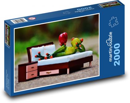 Ein Frosch, verliebt in ein Herz - Puzzle - 2000 Teile